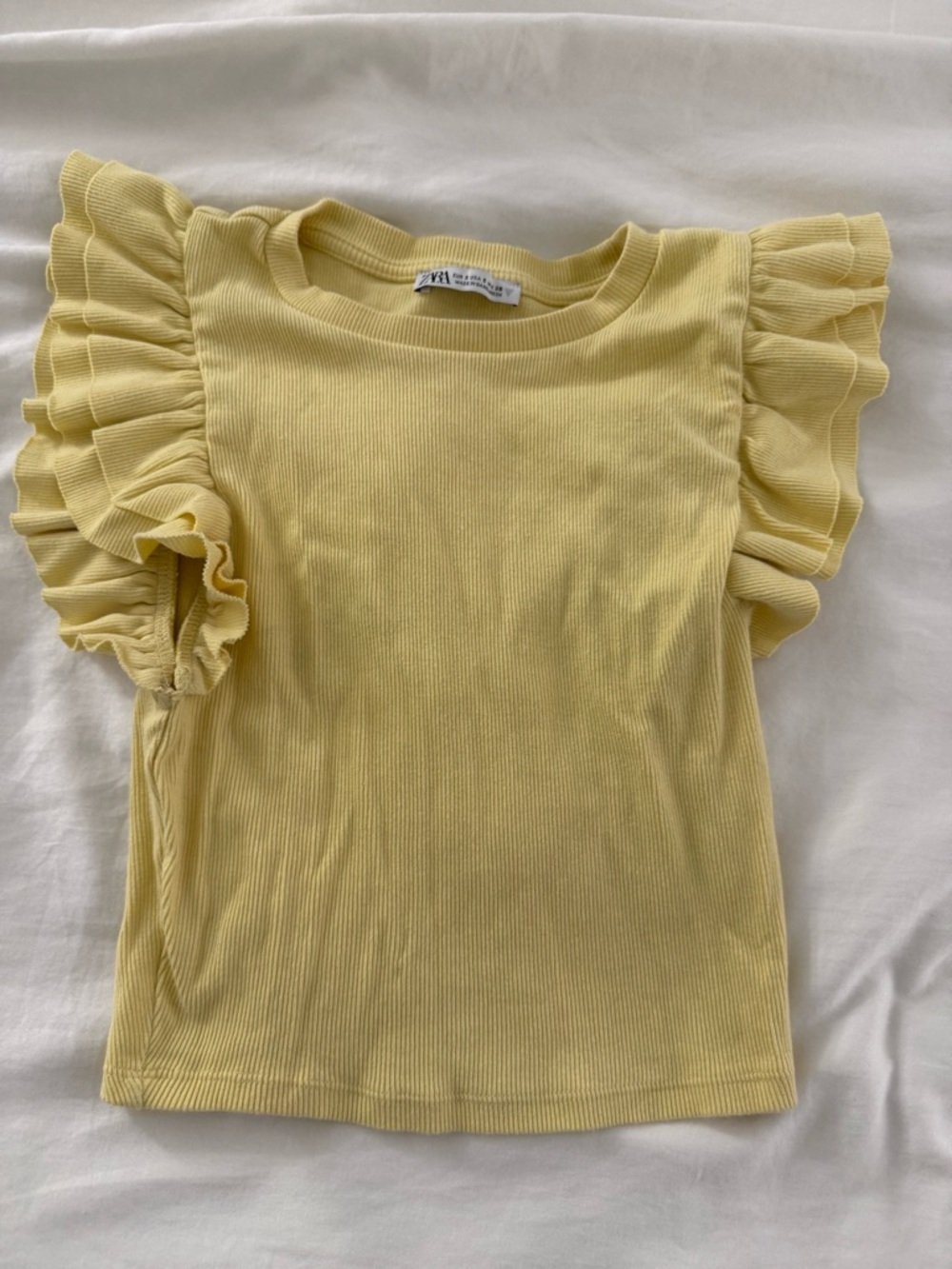 Zara Sunny Yellow Ruffle Crop Top